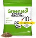 Rasen Nachsaat 1kg Greenato Berliner Tiergarten - schnellkeimend Frühjahr und Herbst Rasenreparatur Turbo Nachsaat Grassamen Schattenrasensamen Rasennachsaat Gras Samen - für 40 m²- 100 m²