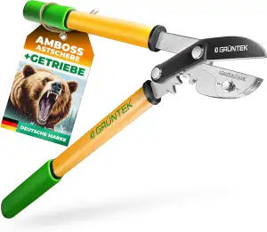 GRÜNTEK GRIZZLY Astschere mit Metall-Amboss, SK5-Stahl & Antihaftbeschichtung – 