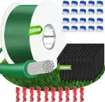 200m Begrenzungskabel Mähroboter + 100 Erdnägel + 20 Kabelverbinder + 10 Anschlussklemmen, Robust...