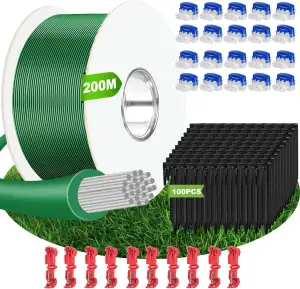200m Begrenzungskabel Mähroboter + 100 Erdnägel + 20 Kabelverbinder + 10 Anschlu