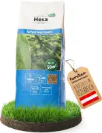 Hesa Schattenrasen RSM 7.4, 1kg für ca 50 m², Premium Rasensamen, Zierrasen für Schatten, Halbschatten und auch Vollsonne, Grassamen in Profiqualität