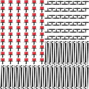 Forever Speed 180PCS Automatische Bewässerung Tropf Set, 60 Einstellbare Tropfer + 60 T-Steckverbind