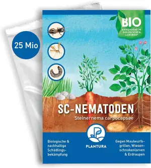 Plantura SC-Nematoden gegen Maulwurfsgrillen, Wiesenschnaken & Erdraupen, 25 Mio