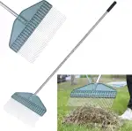 Robuster Laubbesen, 165 cm Verstellbarer Griff und 43,2 cm breiter Kopf, ideal zum Sammeln von Blättern, Stroh, Kiefernnadeln und Schmutz in Höfen und Rasenflächen