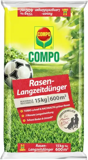 COMPO Rasendünger mit 3 Monaten Langzeitwirkung für Frühjahr und Sommer - tierfr