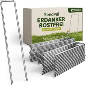 Erdanker/Heringe Anti ROST - 25 Stück - rostfreie Bodenanker für Gartenvlies, Un