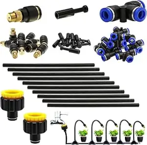 CESFONJER 360° Verstellbares Bewässerungssystem, Sprühdüsen Set Aus Messing, Sprühen/Tropfen/Schließ