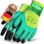 3 Paar robuste & komfortable Gartenhandschuhe Damen & Gartenhandschuhe Herren Gr 8 - Handschuhe Garten Handschuhe - Gardening gloves mit doppelt beschichteten Fingerspitzen