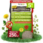 TerraUno Rasendünger mit Unkrautvernichter extra stark, 100 Tage Langzeitwirkung, 5 kg für 250 m²...
