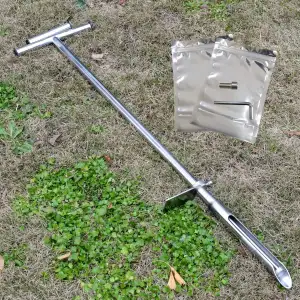 Bodenprobe 101,6 cm mit Fußstufen und Probenauswerfer, Edelstahl-T-Stil-Griff, B