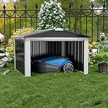 Metall Mähroboter Garage mit Satteldach,H62cm*W90.5cm*D88.8cm Geräteschuppen Gar