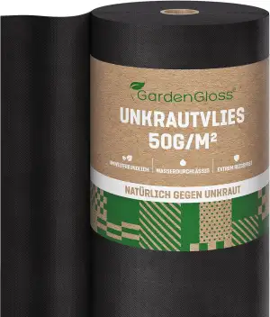 GardenGloss® 50m2 Unkrautvlies Gartenvlies gegen Unkraut – Unkrautfolie Wasserdu