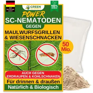 GREEN GUARDIA Super SC-Nematoden gegen Maulwurfsgrillen, Wiesenschnaken und Erdr