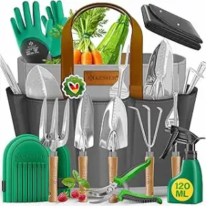 KESSER® Gartenwerkzeug Set 10-teilig mit ergonomischen Holzgriffen inkl. wasserd