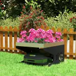 Mähroboter Garage Garage Dach Schutzüberdachung Unterstand Überdachung für Rasenmäher Roboter Rasenroboter rasenmähroboter Metall Edelstahl, 70x60x43 cm