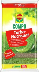 COMPO Turbo Nachsaat, Rasensamen, Schließt besonders schnell und zuverlässig Lücken im Rasen, Mit...