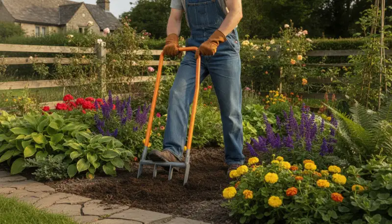 Vielseitiger Grabegabel Einsatz im Garten